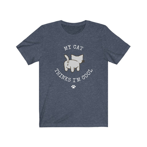 navy heather My Cat Thinks I'm Cool Unisex T-Shirt