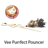 PURRfect Leather and Feathers Pouncer Wand Cat Toy by Vee Enterprises 2