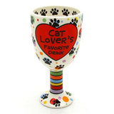 front Cat Lover's Ceramic Wine Goblet by Our Name is Mud