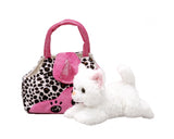 Plush Karimee White Cat with Leopard Carry Tote 2