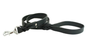 Auburn Leathercraft Latigo Leather Braided Dog Leash black and burgundy