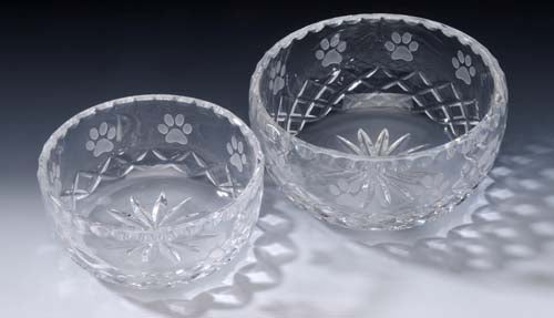 Bogati Crystal Paw Print Bowl Large