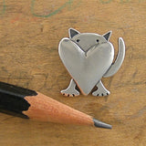 size Sterling Silver Peek-a-Cat Charm Necklace by Mark Poulin