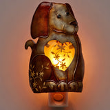 Hand Sculpted Capiz Shell & Metal Nightlight - Dog by Deco Flair On