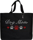 Dog Mom Rhinestone Tote Bag