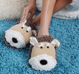 Aroma Home Fuzzy Friends Tan Dog Slippers