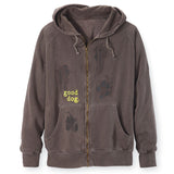 close up Good Dog Front Zip Unisex Hoodie by Roll Over Rover