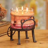 Metal Cat Candle Stand and Glass Candle Set by Deco Flair