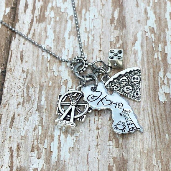 New Jersey Home Charm Necklace