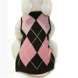 pink Argyle Sleeveless Dog Sweater Vest by Gooby