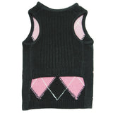 bottom side view Argyle Sleeveless Dog Sweater Vest by Gooby