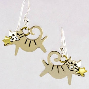 Starlight Kitty Wire Earrings by Far Fetched