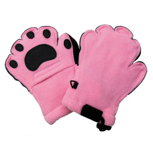 Bear Hands Paw Fleece Mittens for Kids Puppy Set