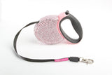 Crystal Retractable Dog Leash by FabuLeash Rose