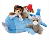 Plush Airplane with Finger Puppets