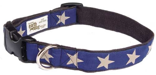 Adjustable Hemp Dog Collar by Earthdog - Blue Star