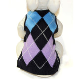 blue and purple Argyle Sleeveless Dog Sweater Vest by Gooby