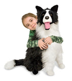 Border Collie Dog Giant Stuffed Plush by Melissa and Doug with Girl