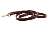 burgundy Auburn Leathercraft Latigo Leather Braided Dog Leash