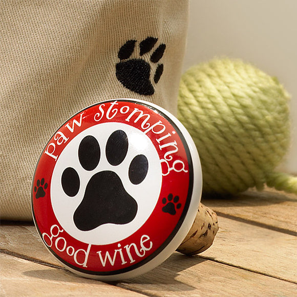 Paw Stomping Good Wine Ceramic Bottle Stopper by Epic