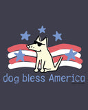 close up of print Dog Bless America Classic Unisex T-Shirt by Teddy the Dog