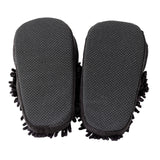 bottom view Aroma Home Fuzzy Friends Black Cat Slippers