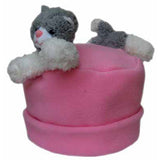 side view Bear Hands Fleece Buddy Hat for Kids Kitty