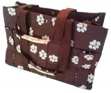 Pet Travel Bag Organizer Tote-Brown-Cream Paws by Doggy Baggage