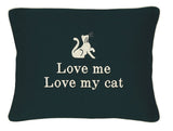 Love Me, Love My Cat Embroidered Accent Pillows