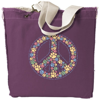 Paws For Peace Canvas Tote Bag by Teddy the Dog