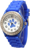 Blue Paw Print Silicone Watch with Crystals