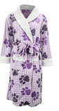 SuperCozy Paw Print Fleece Purple Robe 2