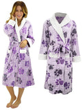 SuperCozy Paw Print Fleece Purple Robe 3