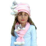 Bear Hands Fleece Buddy Scarf for Kids Kitty Set