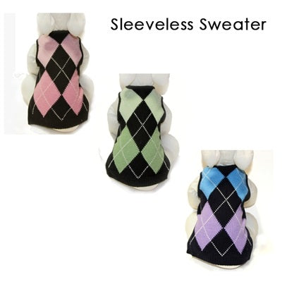 Argyle Sleeveless Dog Sweater Vest by Gooby