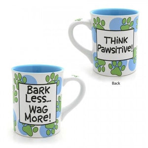 Think Pawsitive Ceramic Mug by Our Name is Mud